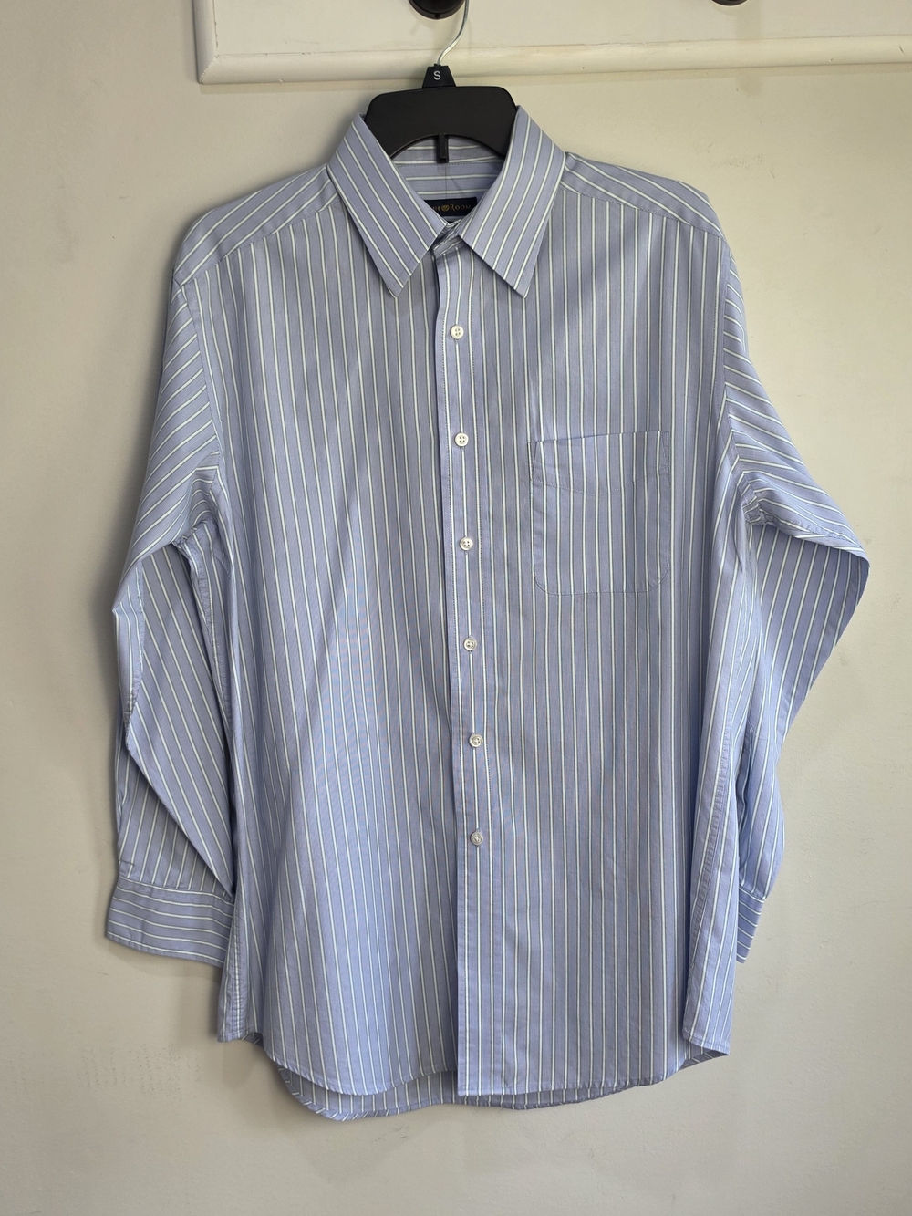 Men's Light Blue Pinstripe Dress Shirt